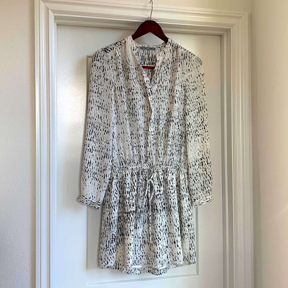 Snakeprint Long Sleeve Shift Dress